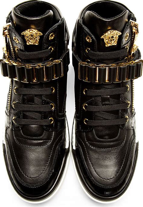 blue versace men high top sneakers|high top Versace sneakers men.